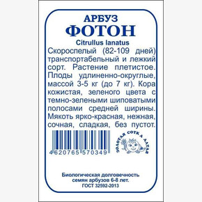 Арбуз Фотон б/п /Сотка/ 0,5 г/скор.3-5кг/