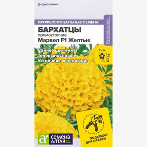 Бархатцы Марвел желтые/ Семена Алтая 5 шт.