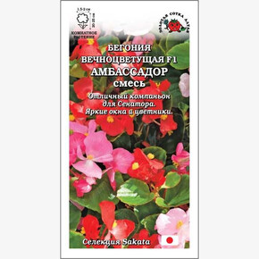 Бегония Амбассадор F1 смесь /Сотка/ 5шт/ h-25см d-2см Sakata/*500