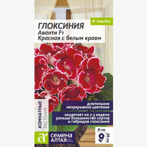 Глоксиния Аванти F1 Красная с белым краем/Сем Алт/цп 8 шт.