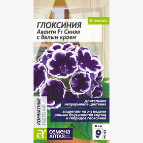 Глоксиния Аванти F1 Синяя с белым краем/Сем Алт/цп 8 шт.