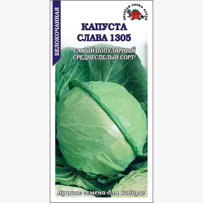 Капуста Слава 1305 /Сотка/ 0,5г/ среднесп. плотные 2,5-4,5кг/*1100