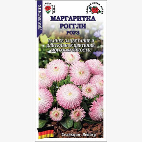 Маргаритка Роггли Роуз /Сотка/ 10шт/ гранулы роз. h-12см, d-5см/*500