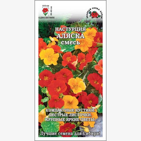 Настурция Аляска /Сотка/ 0,5г/ смесь пестрая h-40см, d-6см/*500