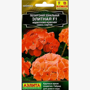 Пеларгония Элитная коралово-красная 5шт/ Аэлита