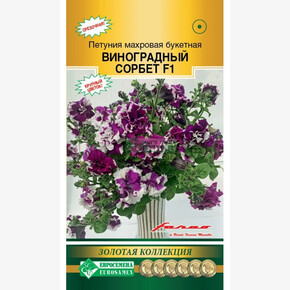 Петуния ВИНОГРАДНЫЙ СОРБЕТ махровая букетная 5 драже/ Евросемена