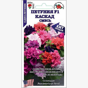 Петуния Каскад Махровая смесь F1 /Сотка/ 10шт/ h-30-40см d-10-12см PanAmerikan/*500