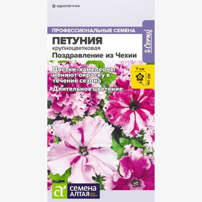 Петуния Поздравление из Чехии смесь полумахровая/Сем Алт/цп 7 шт.