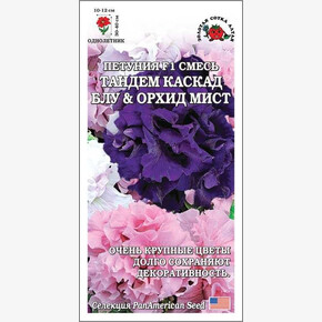 Петуния Тандем Каскад Блу энд Орхид Мист /Сотка/ 10 шт /H - 30-40 см. D - 10-12 см.