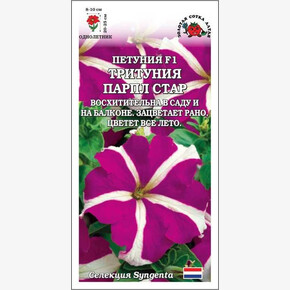 Петуния Тритуния Парпл Стар /Сотка/ 10шт/ h-25см d-10см Syngenta/*500