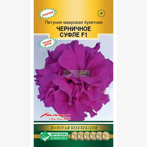 Петуния ЧЕРНИЧНОЕ СУФЛЕ махровая букетная 3 драже/ Евросемена