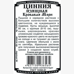 Цинния Кровавая Мэри БП/ Деметра