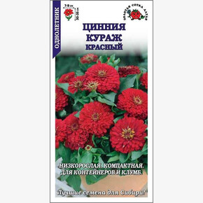 Цинния Кураж Красный/ Сотка