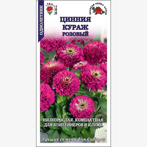 Цинния Кураж Розовый/ Сотка