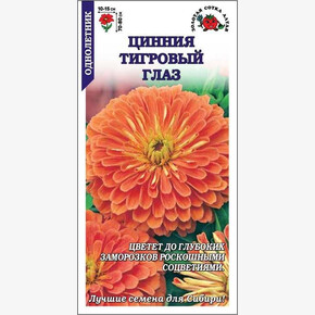 Цинния Тигровый Глаз/ Сотка